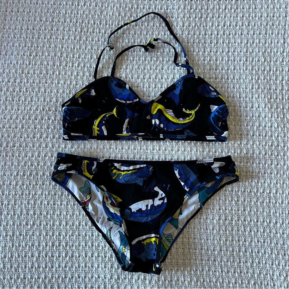 KENZO Reversible Fish Print Bikini Set